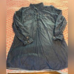Lucky Brand Dark Blue Denim Shirt dress
